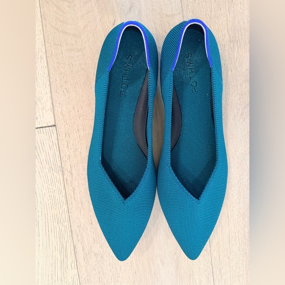 Rothy's Teal Flats with Blue Accents size 9 - Picture 1 of 7